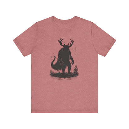 Krampus Squatch T-Shirt — Deer-Antlered Sasquatch Graphic Tee