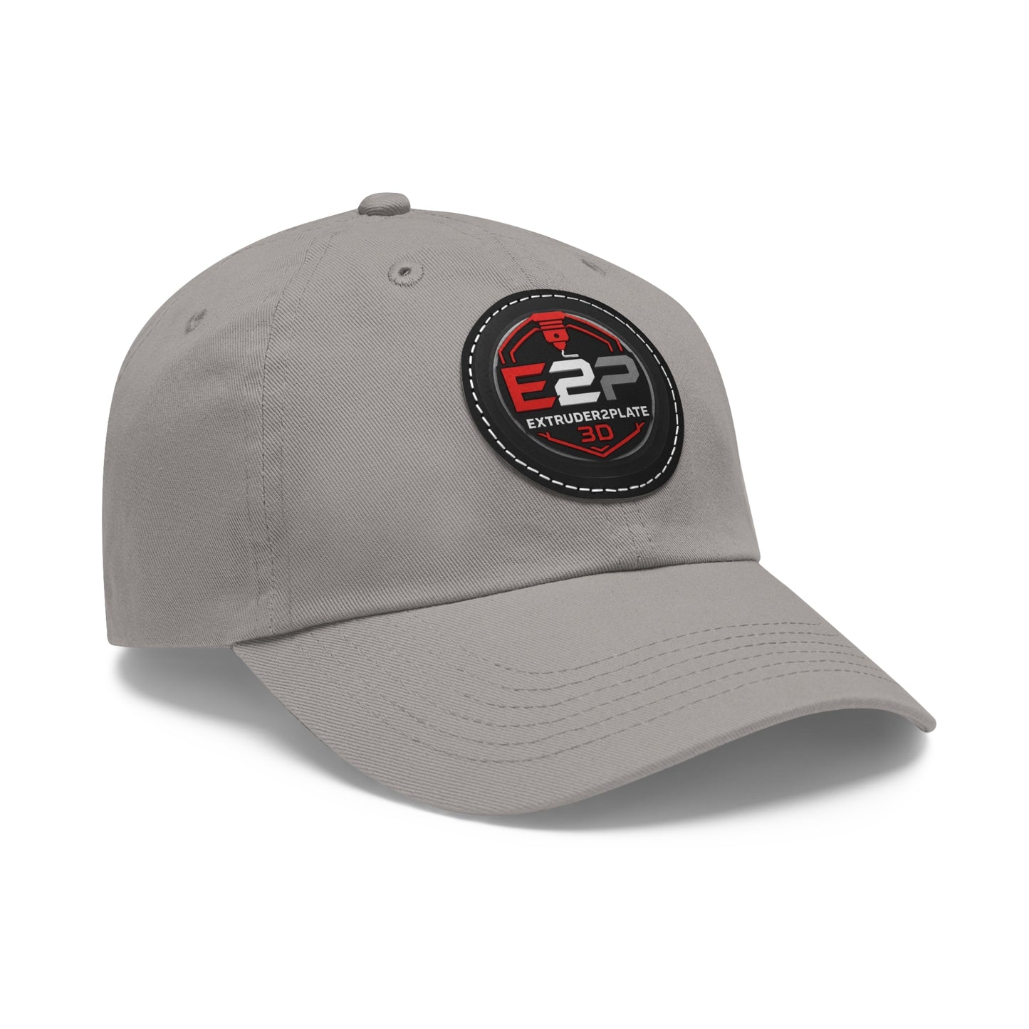 Extruder2Plate, Dad Hat with Leather Patch (Round)