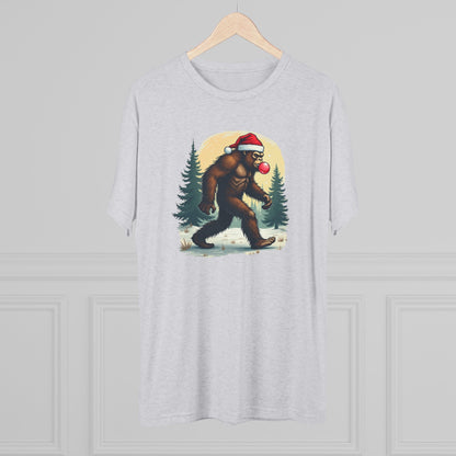Christmas Bigfoot T-Shirt – Santa Hat Sasquatch Holiday Tee