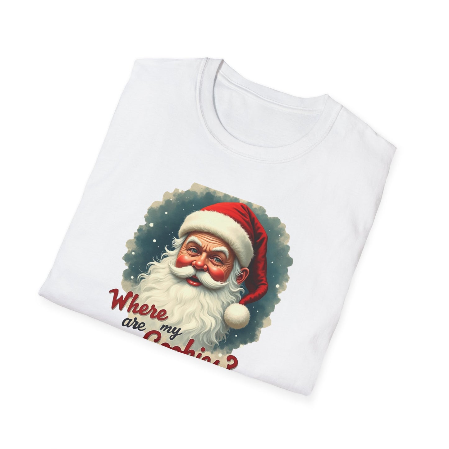 Where Are My Cookies? Vintage Santa T-Shirt — Funny Christmas Holiday Tee