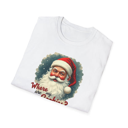 Where Are My Cookies? Vintage Santa T-Shirt — Funny Christmas Holiday Tee