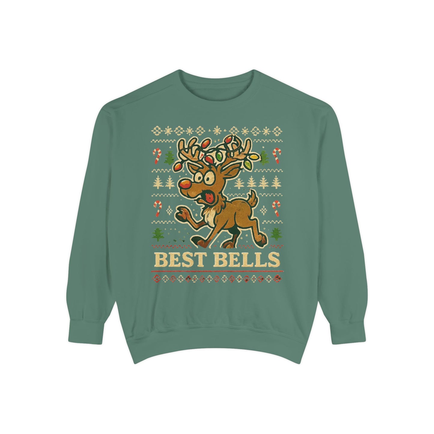 Best Bells Reindeer Sweatshirt Unisex Garment-Dyed Sweatshirt