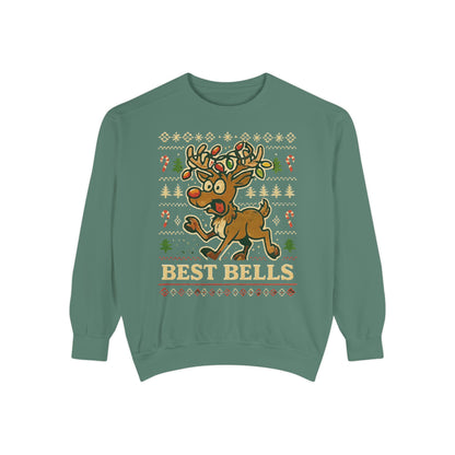 Best Bells Reindeer Sweatshirt Unisex Garment-Dyed Sweatshirt