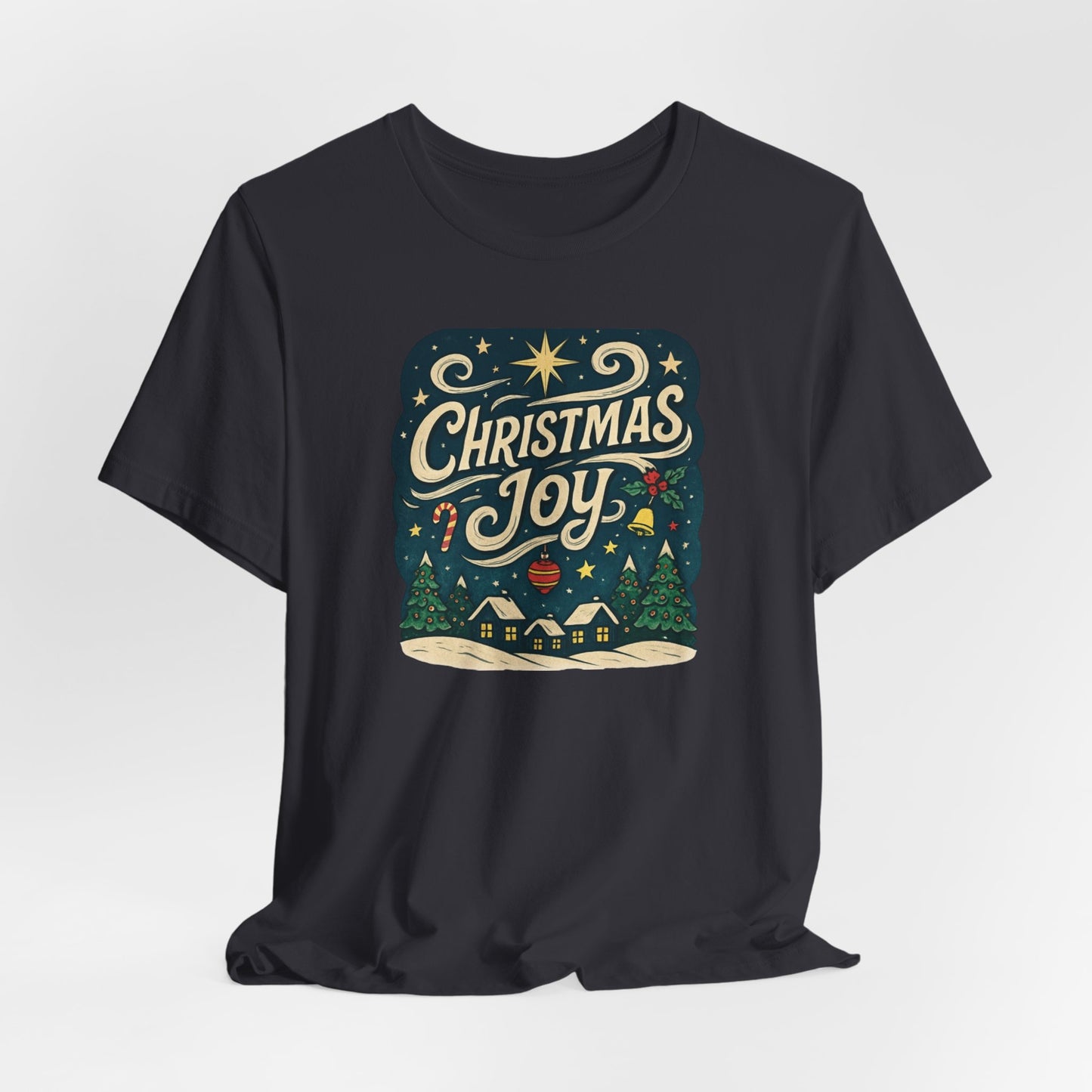 Christmas Joy Holiday T‑Shirt — Festive Winter Village Graphic Tee