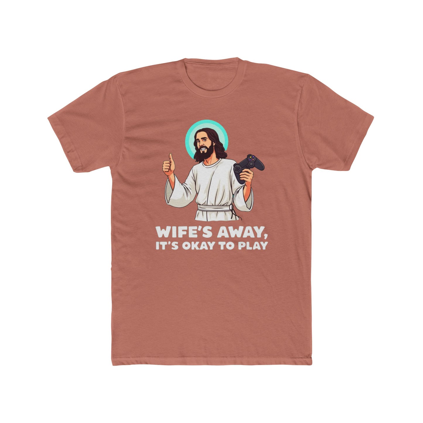 Wife’s away, Jesus tee, Playful Unisex Crew Tee with Humorous Design