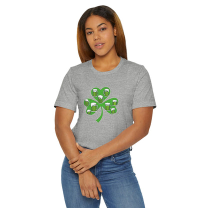 Lucky Green Beer Clover, Unisex Jersey T-Shirt