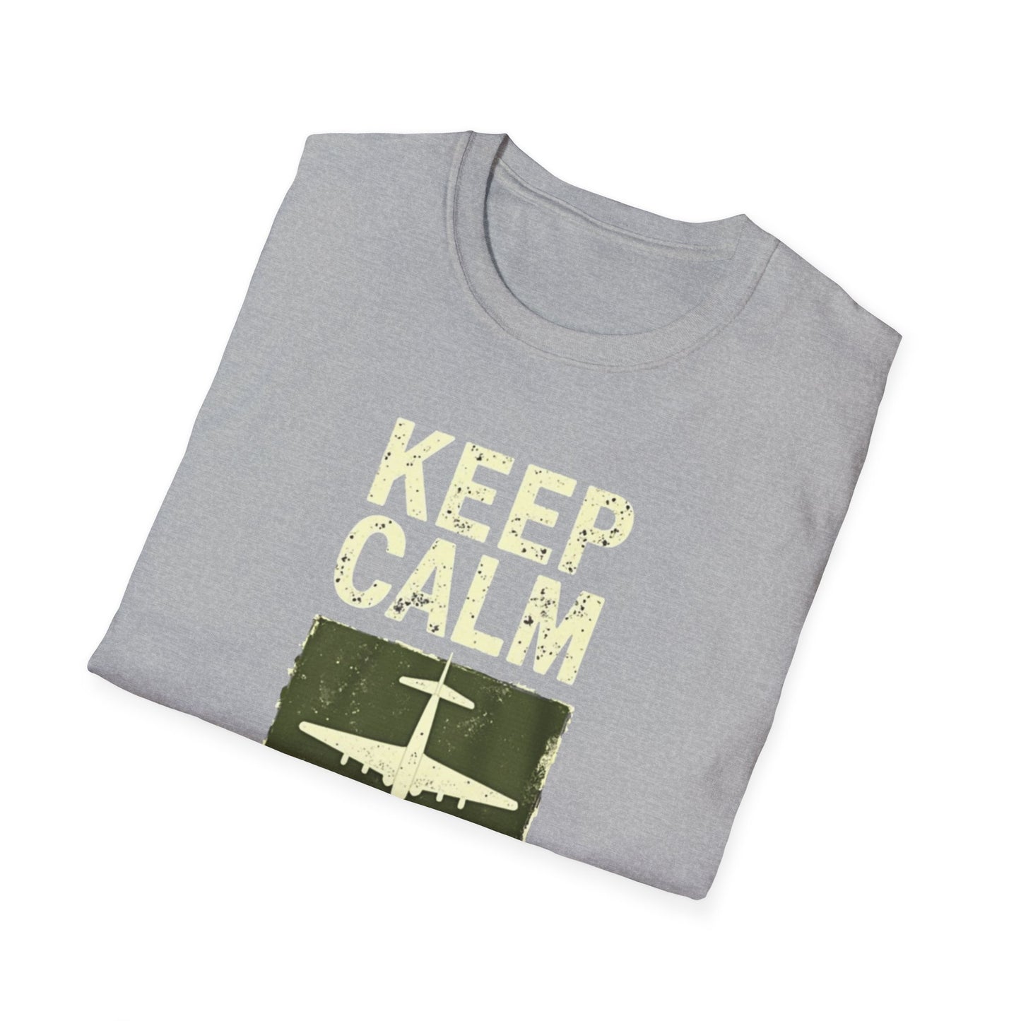 Keep Calm and Bomb On Unisex Softstyle T-Shirt, Casual Wear, Gift for Veterans, Military Humor, Comfortable Tees