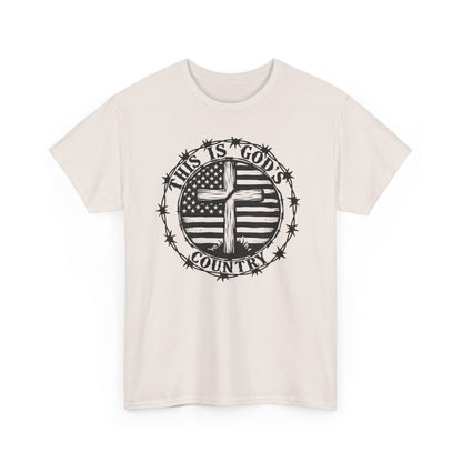 God’s Country, Unisex Heavy Cotton Tee - 'This is God's Country' Graphic Tee - Psychonaut Swag