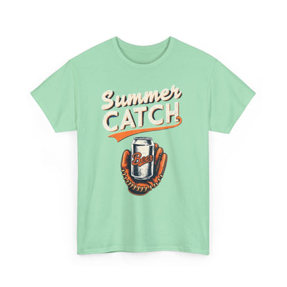 Summer Catch Tee, Casual Summer Shirt, Gift for Beer Lovers, Fun Graphic T-Shirt, Perfect for BBQs and Picnics - Psychonaut Swag