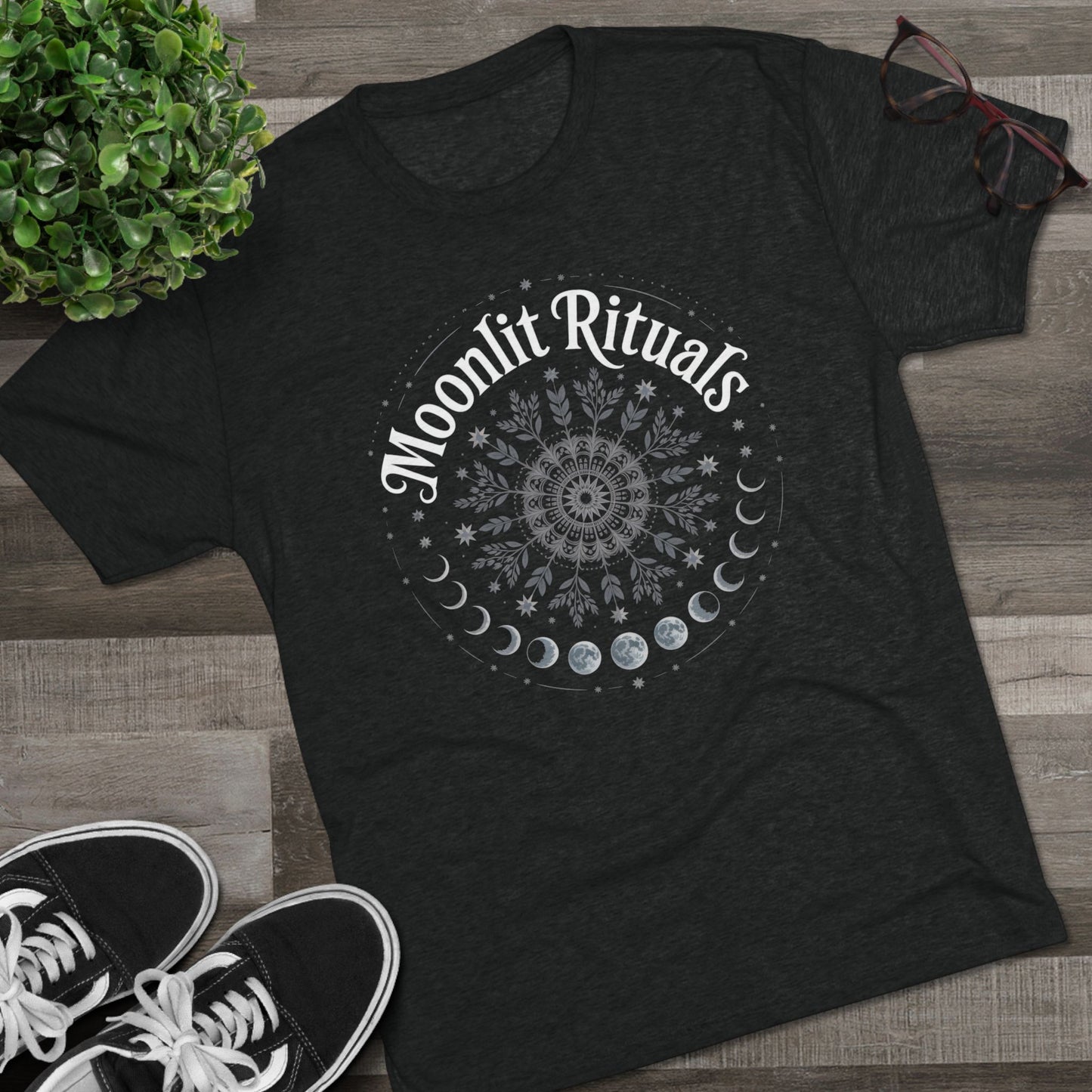Moonlit Rituals Tee — Crescent Moon Phases Graphic T-Shirt