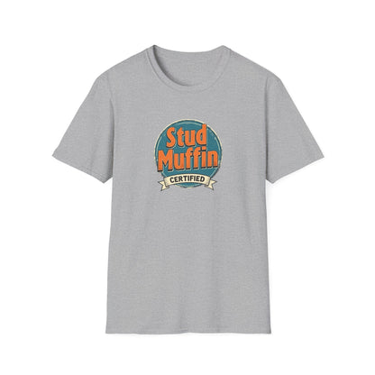 Stud Muffin Unisex Softstyle T-Shirt | Funny Gift for Dads, Birthdays, Father's Day, Casual Wear, Graphic Tee - Psychonaut Swag