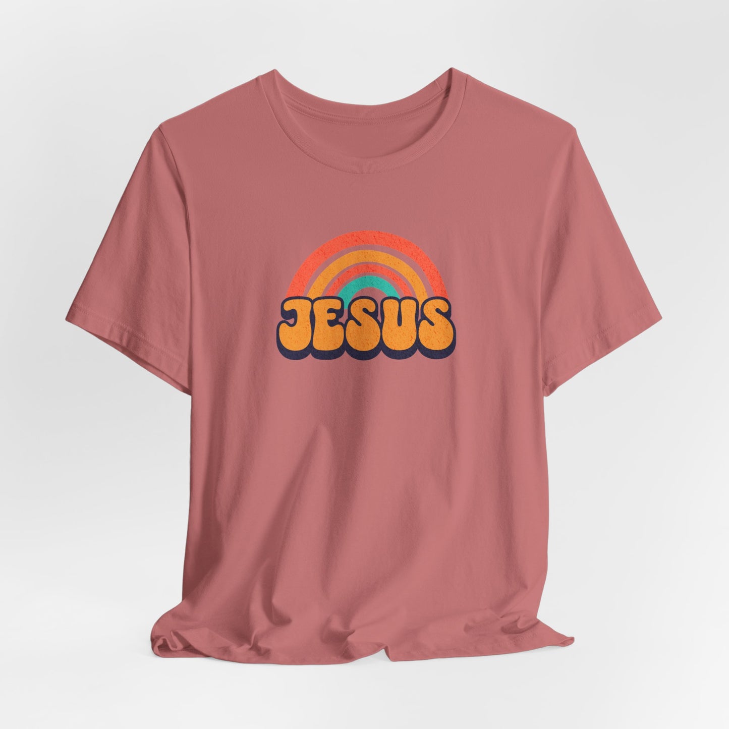 Jesus Rainbow T-Shirt — Retro Christian Faith Tee