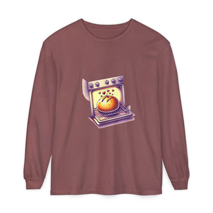 Bun in oven, Unisex Garment-dyed Long Sleeve T-Shirt - Psychonaut Swag