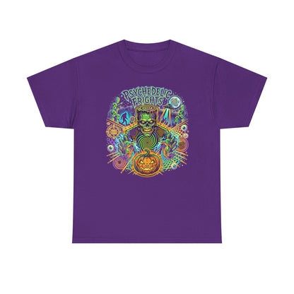 Psychedelic Monsters Halloween Tee — Spooky Pumpkin and Sasquatch Horror Graphic T-Shirt