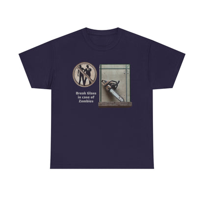 Break Glass, In Case Of Zombies, Unisex Heavy Cotton Tee - Psychonaut Swag