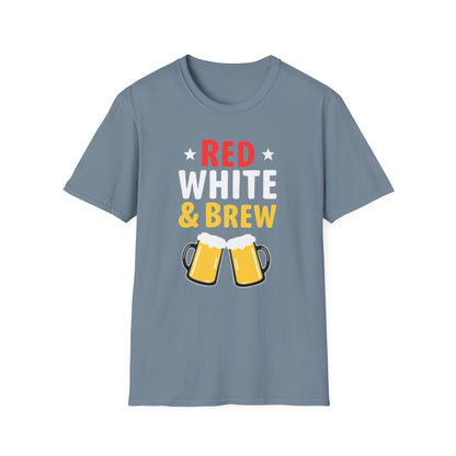 Red White & Brew Shirt, Gift for Dad, Fourth of July Apparel, BBQ Party Wear - Psychonaut Swag