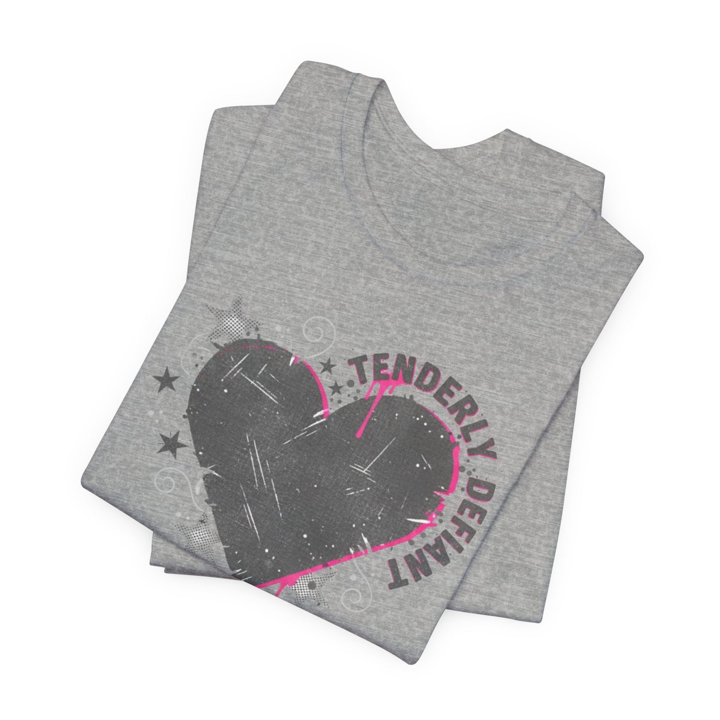 Tenderly DeFallen Heart Tee — Grunge Heart Graphic T-Shirt