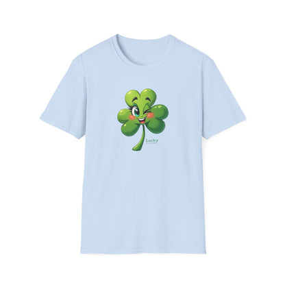 Lucky Winking Shamrock T-Shirt — Cute St. Patrick’s Day Clover Tee