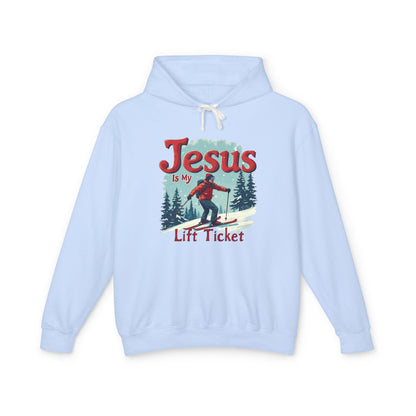 Jesus Is My Lift Ticket Hoodie — Christian Skiing Pullover