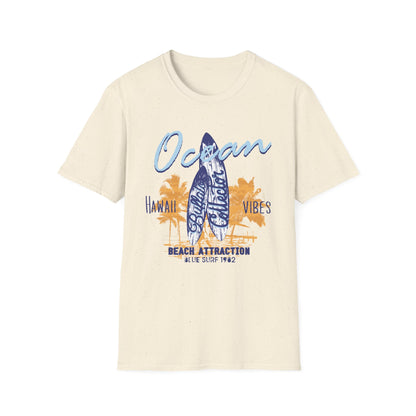 Ocean Surfboard Tee — Hawaii Vibes Beach Attraction T-Shirt