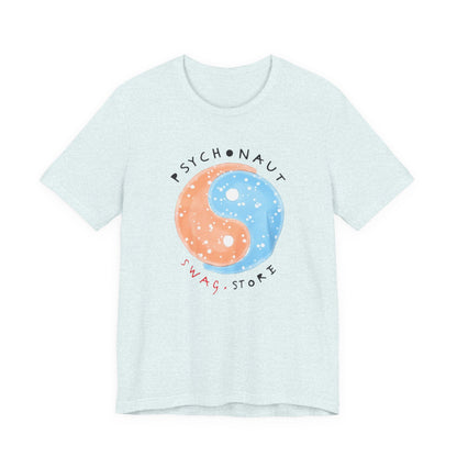 Psychedelic Yin Yang Graphic Tee, Relaxed Fit Short Sleeve T-Shirt, Unisex Casual Wear, Gift for Psychonauts and Free Spirits