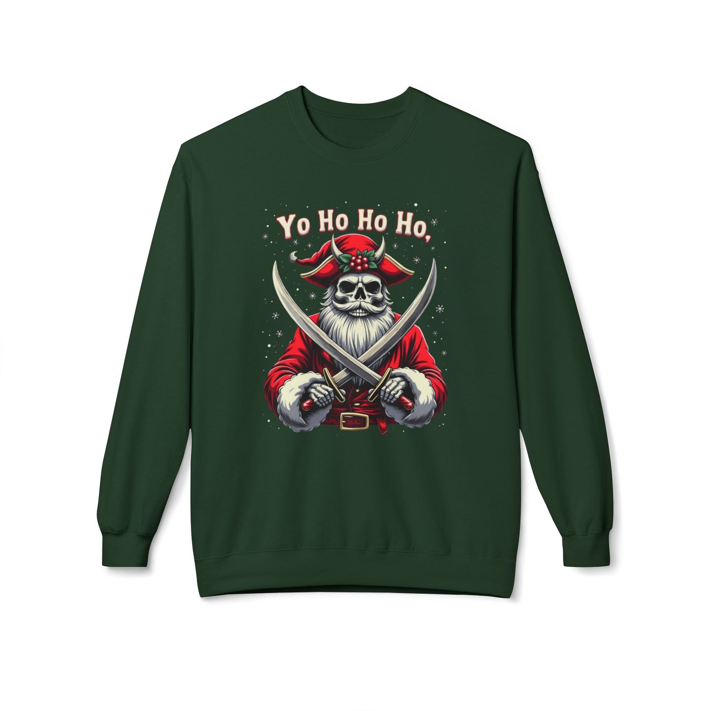 Pirate Christmas, Shiver Season, Unisex Midweight Softstyle Fleece Crewneck Sweatshirt