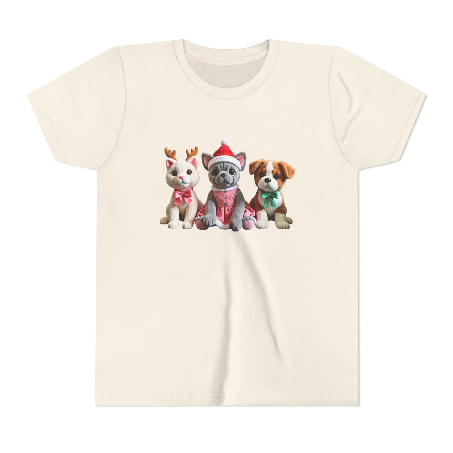 Kids Christmas Puppy Tee — Cute Festive Dogs in Santa Hats