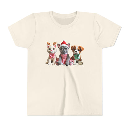 Kids Christmas Puppy Tee — Cute Festive Dogs in Santa Hats