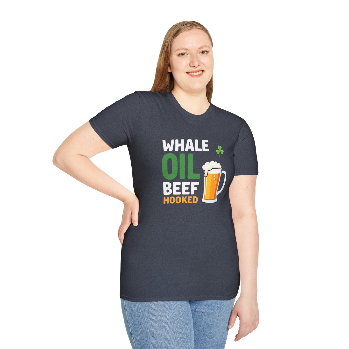 Whale Oil Beef Hooked Beer T-Shirt – Funny Irish Pub St. Patrick’s Day Tee