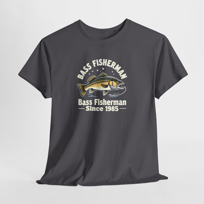 Bass Fisherman T-Shirt – "Bass Fisherman Since 1985" Vintage Fishing Tee