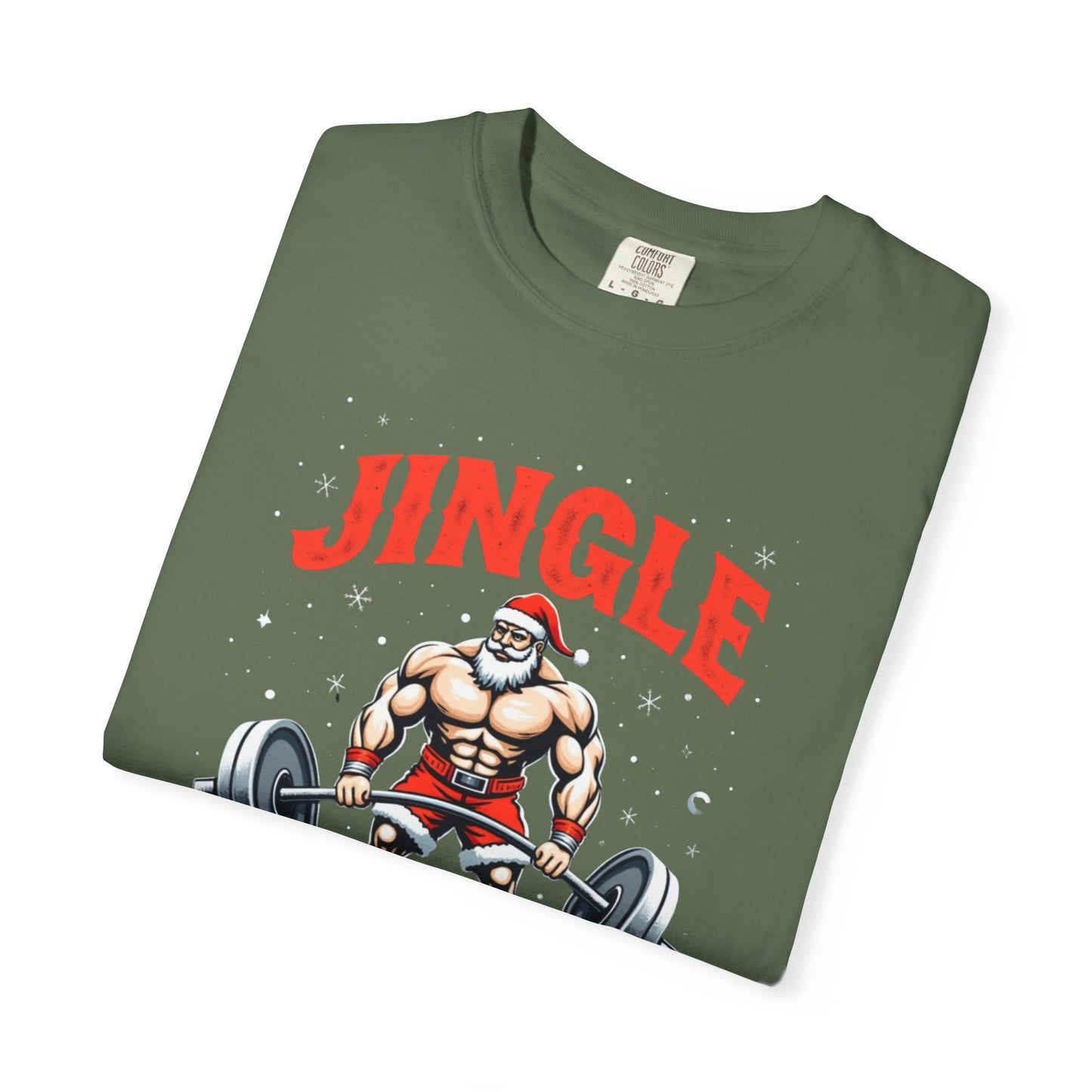 Jingle Weights T-Shirt — Santa Weightlifting Gym Tee (Christmas Fitness Gift)