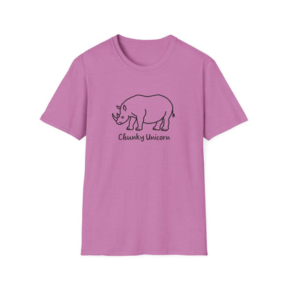 Chunky Unicorn, Rhino, Unisex Softstyle T-Shirt, Funny Tee, Gift for Animal Lovers, Casual Wear, Birthday Present, Unique Graphic Shirt
