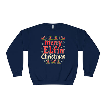 Christmas Elf Unisex Sweatshirt - Merry Elfin Christmas Tee for Elf Fanatics