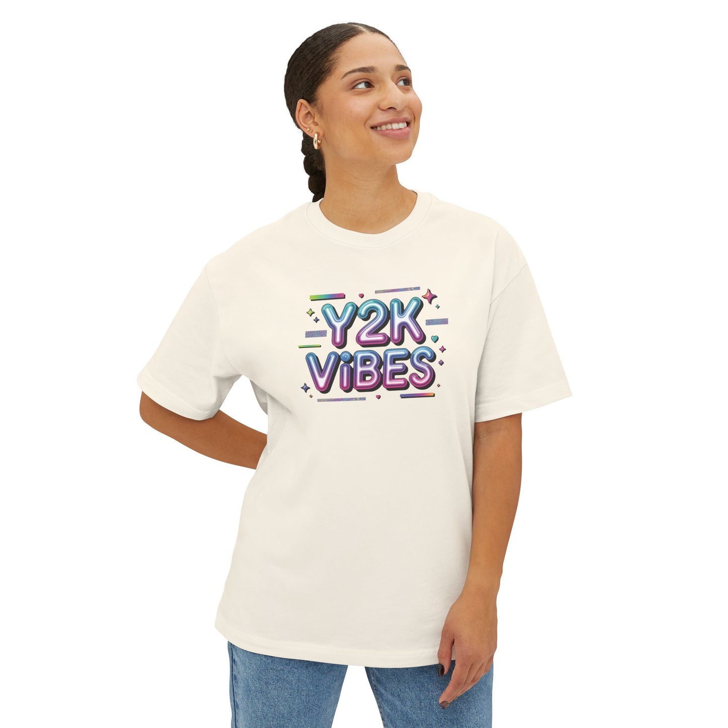Y2K Vibes Tee - Retro 2000s Graphic Boxy T-Shirt