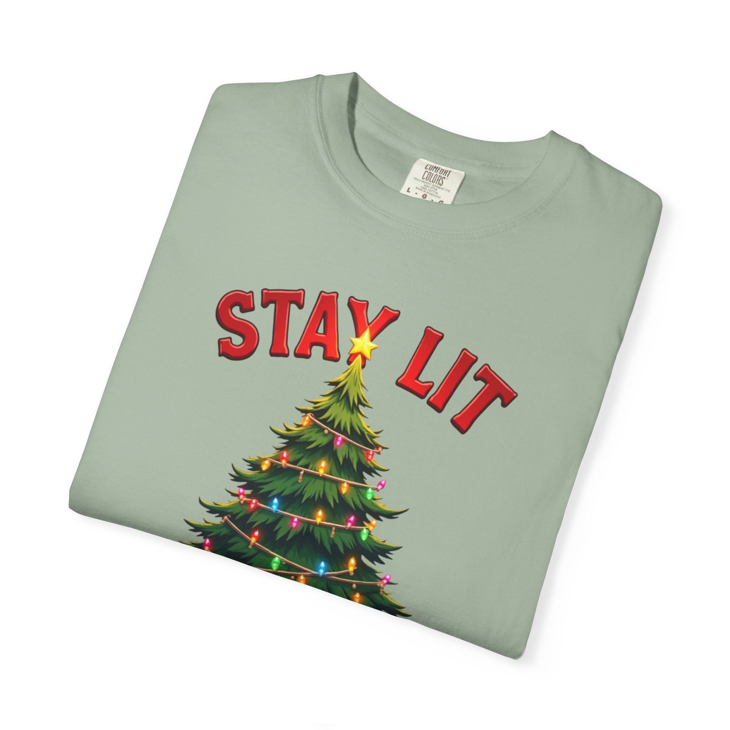 Stay Lit Christmas T-Shirt — Festive Holiday Tree Graphic Tee