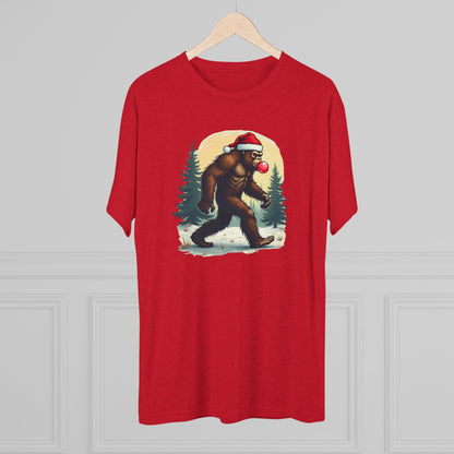 Christmas Bigfoot T-Shirt – Santa Hat Sasquatch Holiday Tee