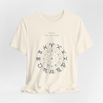 Zodiac Wheel T‑Shirt — Trust the Universe Astrology Tee