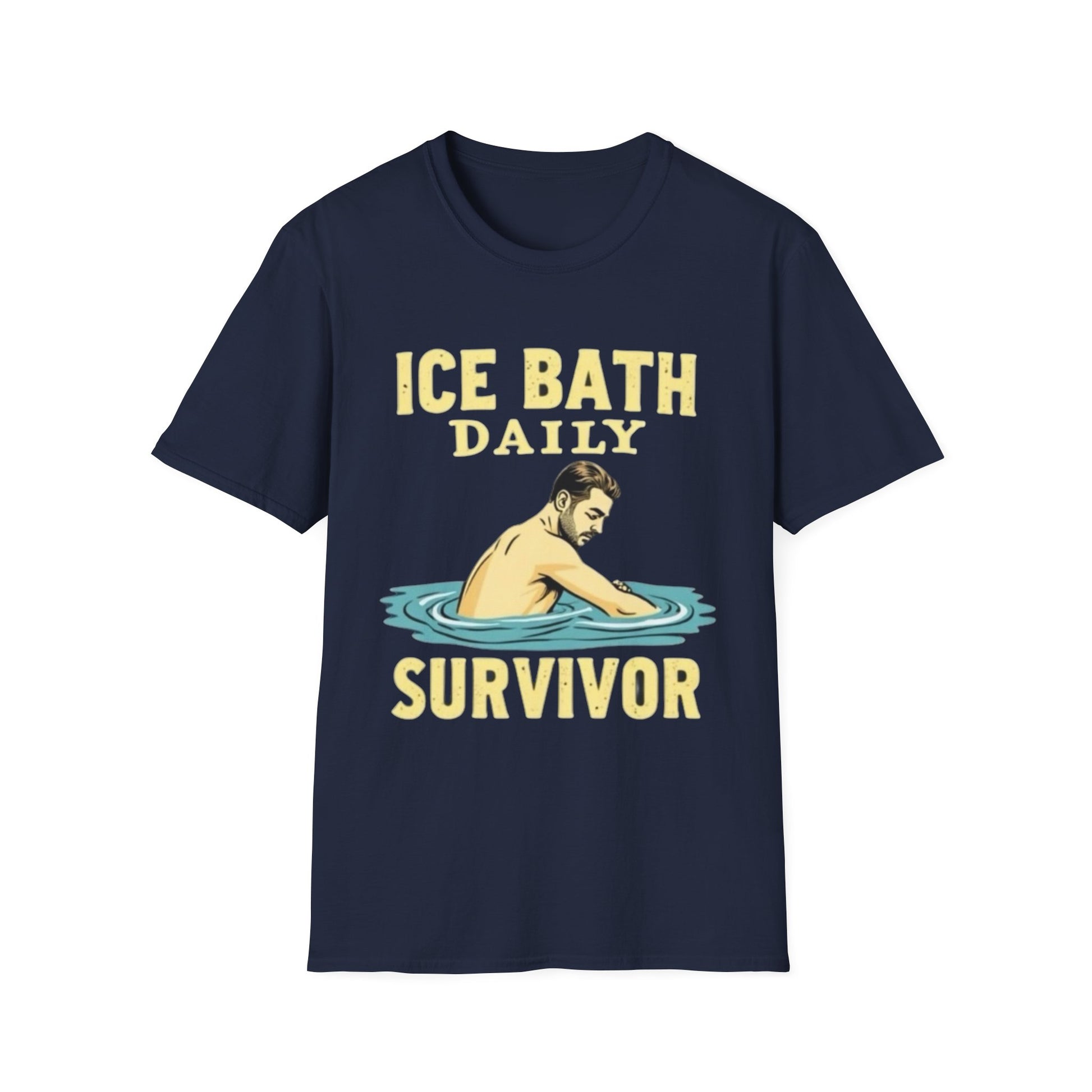 Ice Bath Daily Survivor Unisex Softstyle T-Shirt, Motivational Tee, Gift for Survival Enthusiasts, Fitness Apparel, Recovery Shirt - Psychonaut Swag