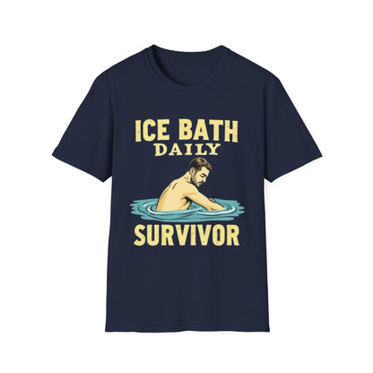 Ice Bath Daily Survivor Unisex Softstyle T-Shirt, Motivational Tee, Gift for Survival Enthusiasts, Fitness Apparel, Recovery Shirt - Psychonaut Swag