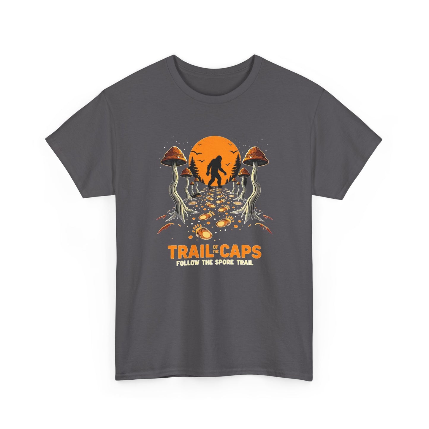 Trailcaps Mushroom Tee — “Follow the Spore Trail” Forest Adventure Shirt