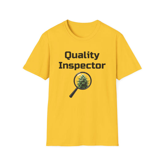 Quality Inspector, Canabis Magnified, Unisex Softstyle T-Shirt, Funny T-Shirt, Gift for Inspectors, Plant Lover Shirt, Unique Graphic Tee, Casual Wear - Psychonaut Swag