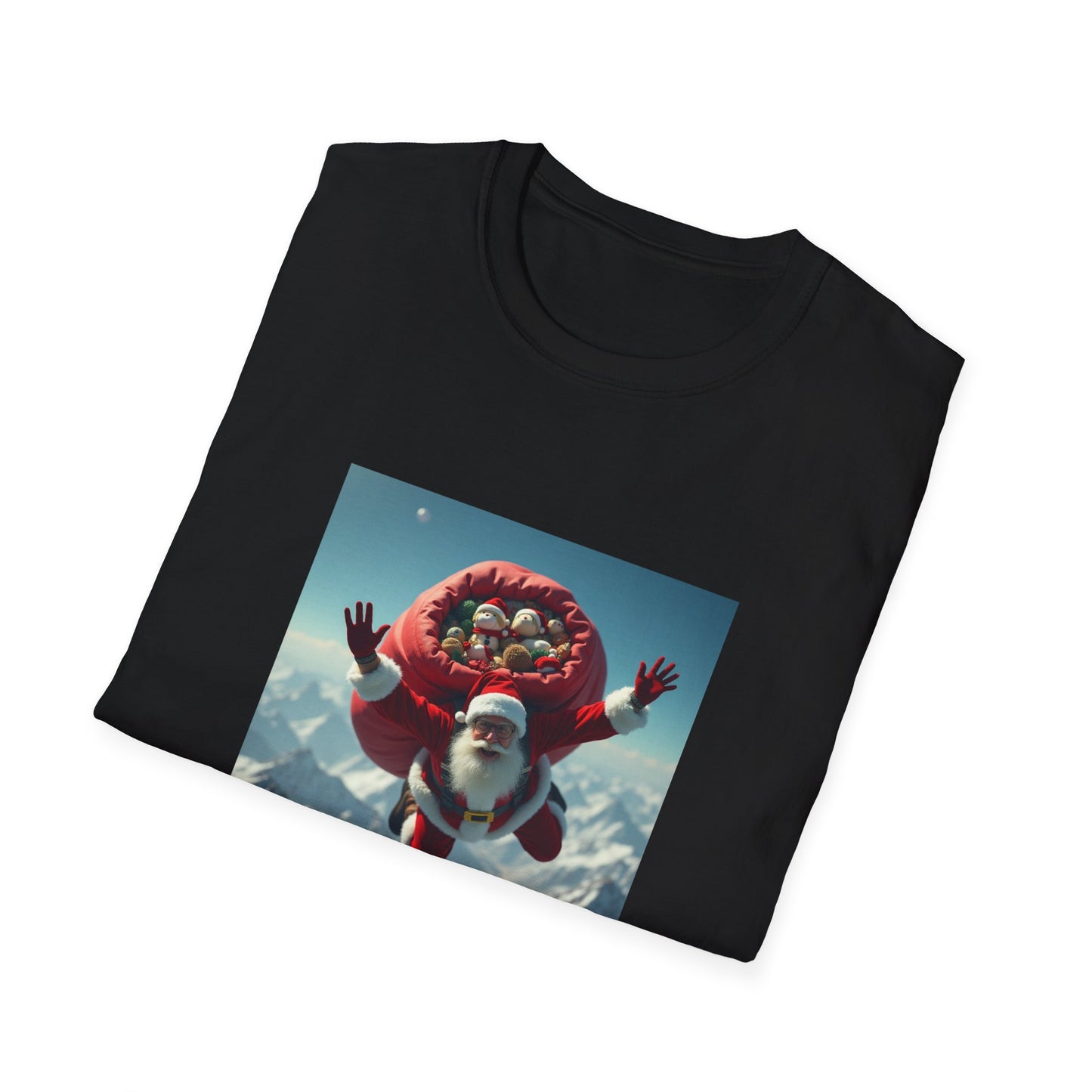 Skydiving Santa, Unisex Softstyle T-Shirt