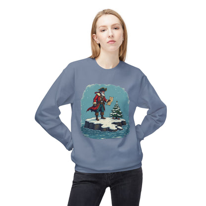Colonial Santa and Tree, Unisex Midweight Softstyle Fleece Crewneck Sweatshirt