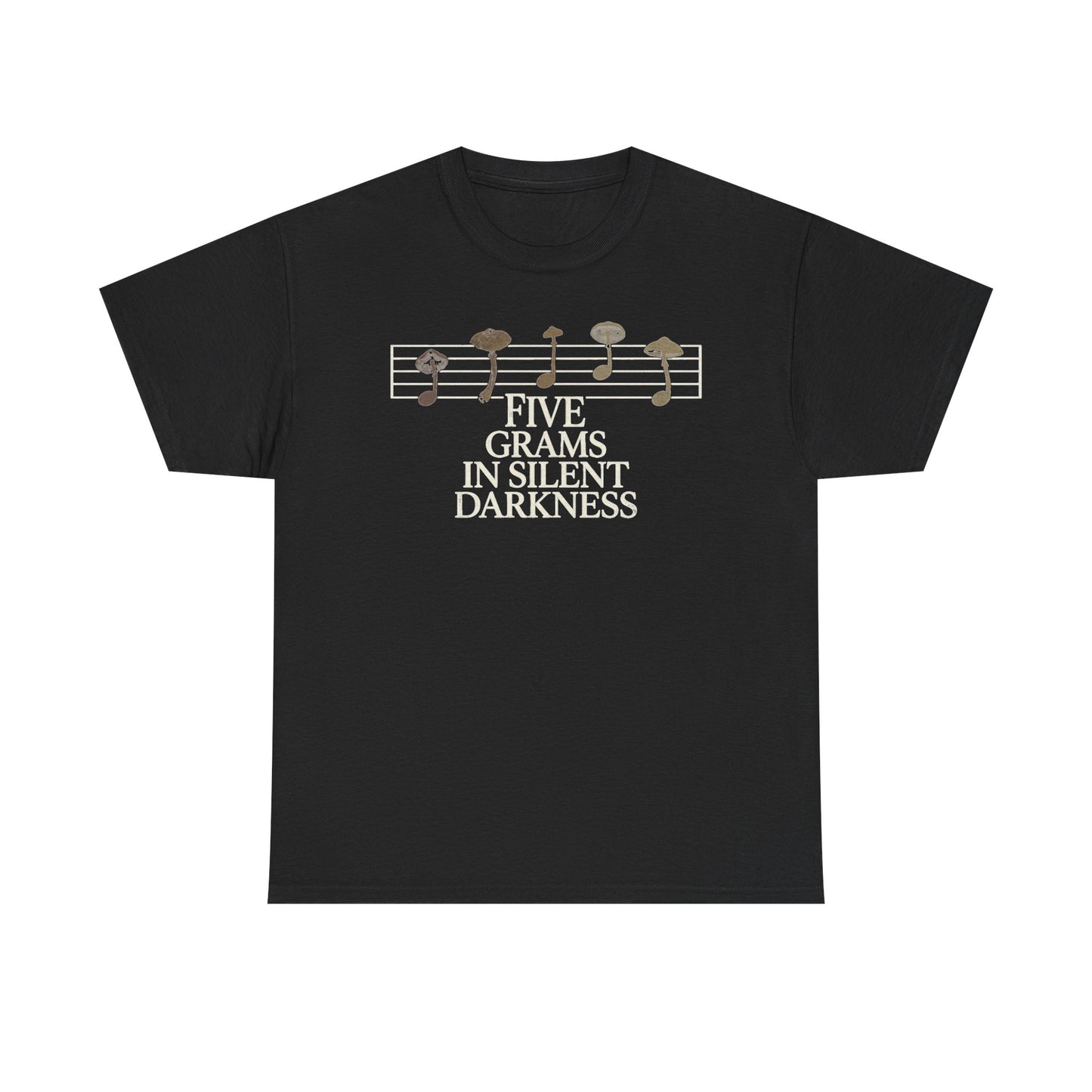 Vintage Music Tee — "Five Grams in Silent Darkness" Graphic Shirt