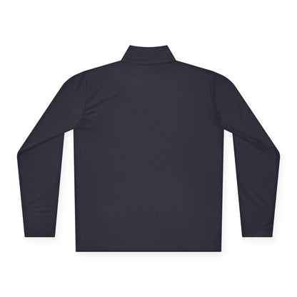 Sports Massage, Quarter-Zip Pullover — Vintage Fishing Badge Logo