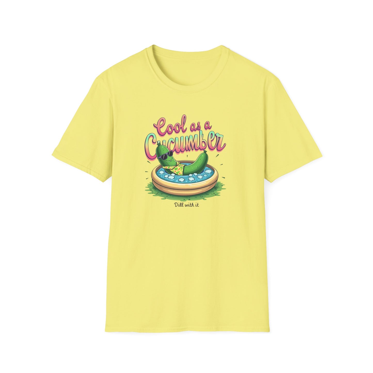 Cool as a Cucumber Unisex T-Shirt | Funny Summer Tee, Gift for Pool Parties, Relaxation Shirt, Fresh Summer Vibes, Chill Apparel, [...] - Psychonaut Swag