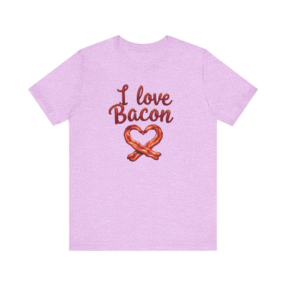 I Love Bacon Unisex Tee - Perfect for Food Lovers, Casual Outings, Gift for Bacon Fans, Foodie T-Shirt, Fun Cooking Tee - Psychonaut Swag