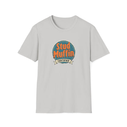 Stud Muffin Unisex Softstyle T-Shirt | Funny Gift for Dads, Birthdays, Father's Day, Casual Wear, Graphic Tee - Psychonaut Swag