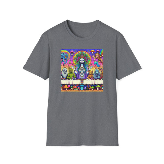 Mushroom Last Supper, Unisex Softstyle T-Shirt - Psychonaut Swag