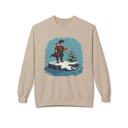 Colonial Santa and Tree, Unisex Midweight Softstyle Fleece Crewneck Sweatshirt